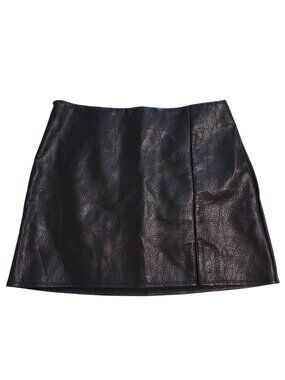 Old Navy Black Faux Leather Mini Skirt Size Large NWT